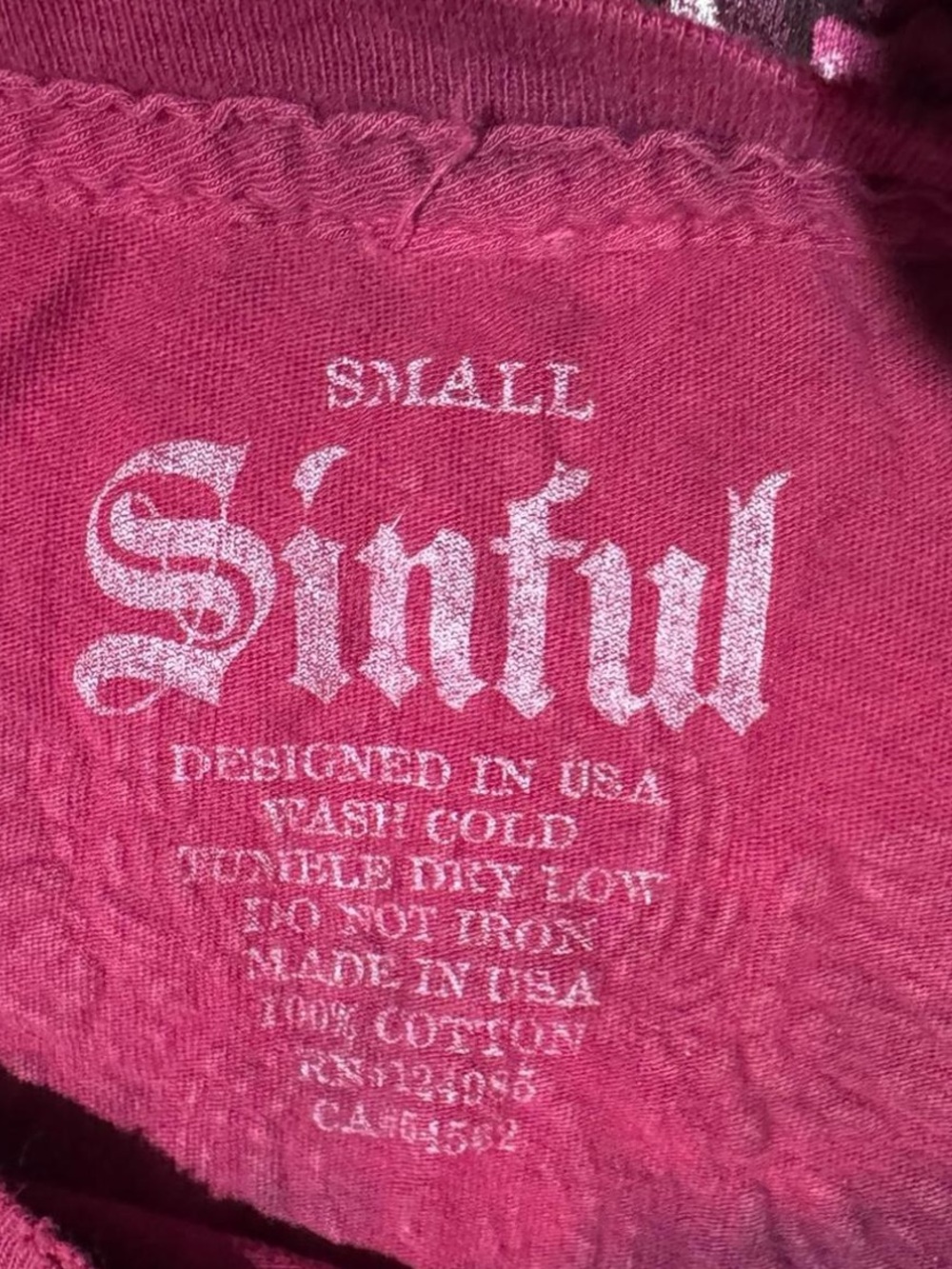 Sinful by Affliction Y2K Graphic Tee - Picture 3 of 3